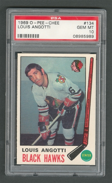 1969-70 O-Pee-Chee Hockey Card #134 Louis Angotti - Graded PSA 10 - Highest Graded!