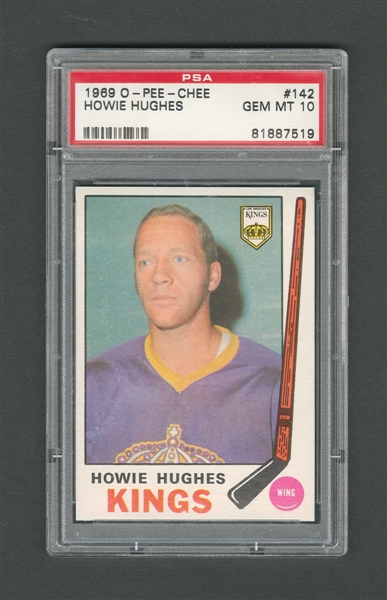 1969-70 O-Pee-Chee Hockey Card #142 Howie Hughes - Graded PSA 10 - Highest Graded!