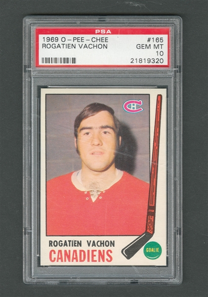 1969-70 O-Pee-Chee Hockey Card #165 Rogie Vachon - Graded PSA 10 - Highest Graded!