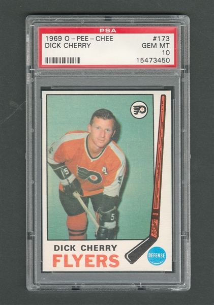 1969-70 O-Pee-Chee Hockey Card #173 Dick Cherry - Graded PSA 10 - Highest Graded!