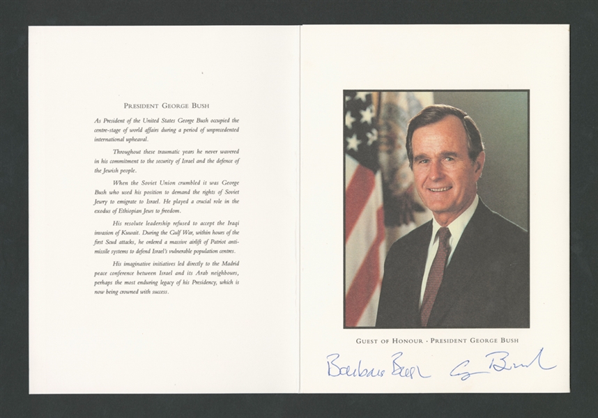 George H.W. Bush Signed Notes (2) and Dual-Signed Invitation with JSA LOAs - 41st President of the United States