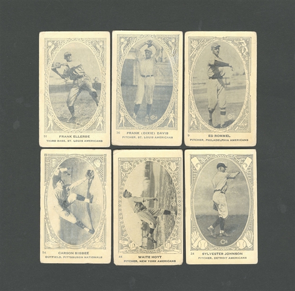 1922 Neilsons Chocolate Type 1 V-61 Baseball Card Collection of 24 Including HOFer Waite Hoyt