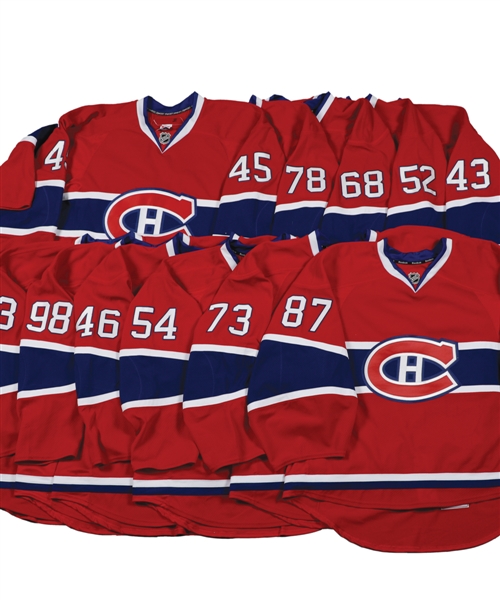 Montreal Canadiens 2010s Game-Issued/Worn Home Jerseys (11) with Team LOAs - Complete Beer League Set!
