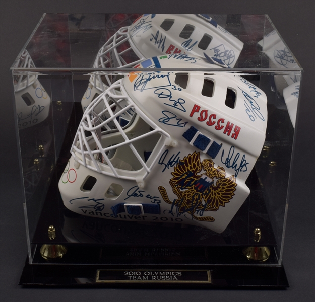 Team Russia 2010 Winter Olympics Team-Signed Full Size Goalie Mask with COA