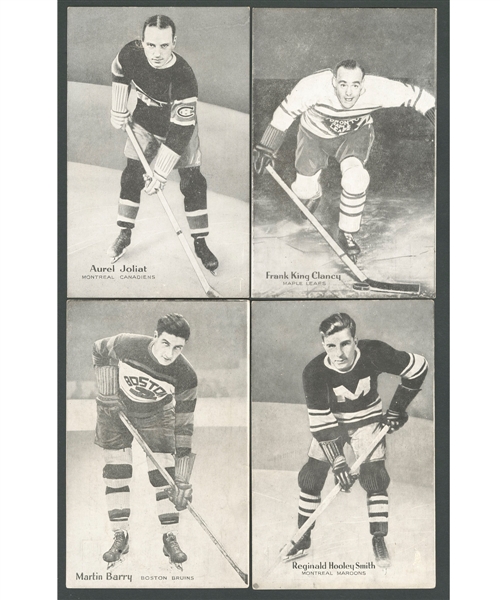 1936 Champion Hockey Postcard Complete Set of 10 Including Aurele Joliat and King Clancy