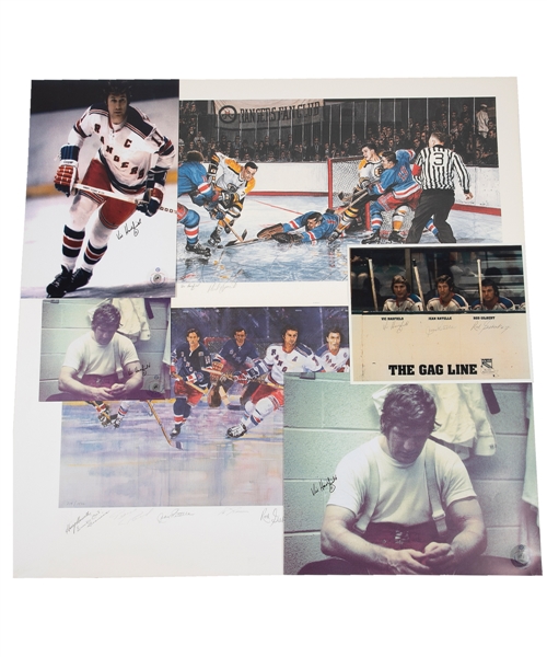 Vic Hadfields New York Rangers Autograph and Memorabilia Collection of 35 with His Signed LOA