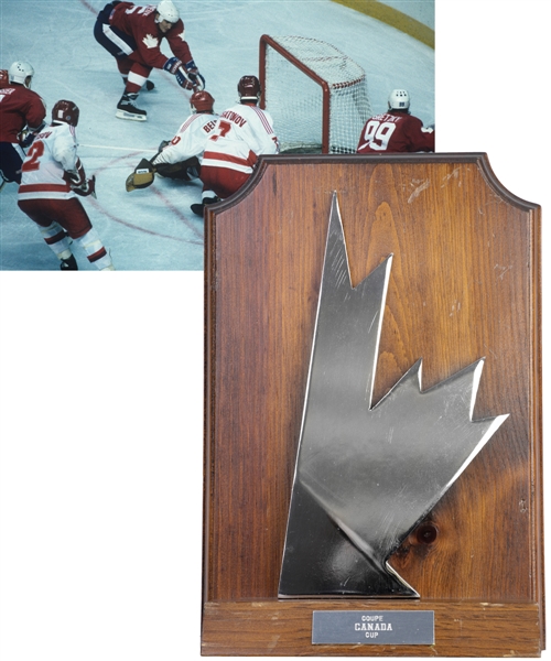 Barrie Staffords 1987 Canada Cup Team Canada Trophy Plaque (11") with His Signed LOA