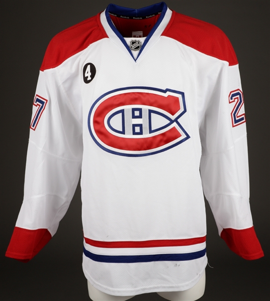 Alex Galchenyuks 2014-15 Montreal Canadiens Game-Worn Playoffs Jersey - Beliveau Memorial Patch! 