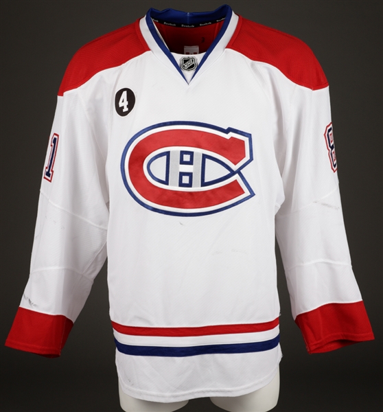 Lars Ellers 2014-15 Montreal Canadiens Game-Worn Jersey with Team LOA - Beliveau Memorial Patch!