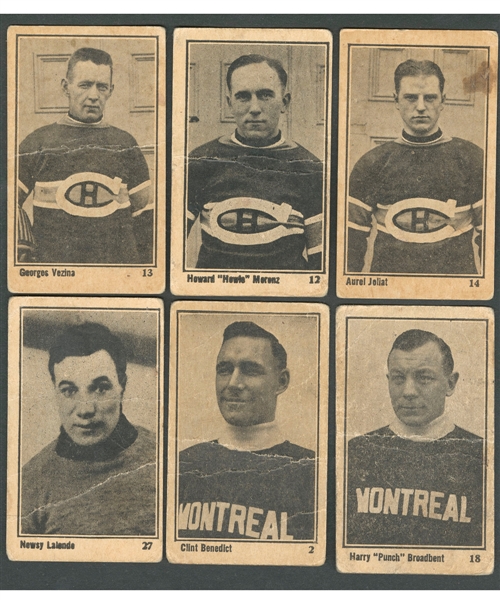 1924-25 Maple Crispette (V130) Hockey Near Complete Card Set (28/30) with Morenz, Vezina and Joliat