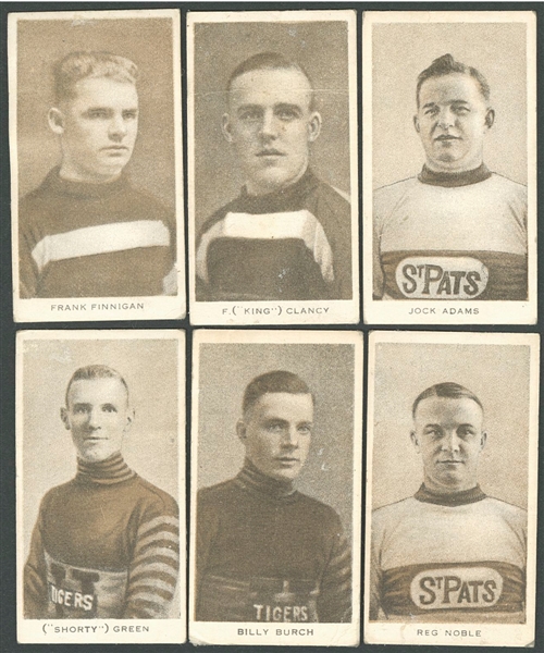 1924-25 Champs Cigarettes (C144) Hockey Card Collection of 14 Including Clancy, Finnigan RC, Adams and Noble