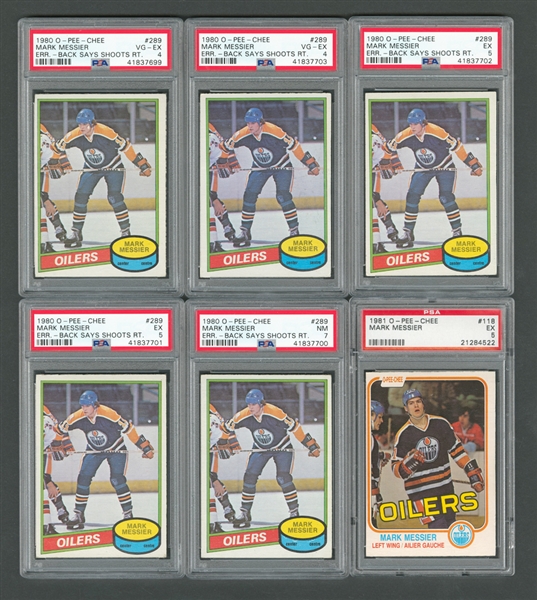 1979-82 O-Pee-Chee Edmonton Oilers PSA-Graded Card Collection of 13 Including 1979-80 Wayne Gretzky RC and 1980-81 Mark Messier RC (5)