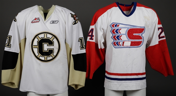 Early-to-Mid-1990s Sean Gillams WHL Spokane Chiefs, Circa 2010-11 Lucas Gores WHL Chilliwack Bruins and Aidan Barfoots 2017-18 WHL Vancouver Giants "Don Cherry" Game-Worn Jersey Collection of 3