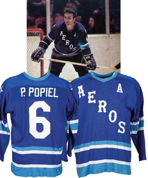 Poul Popiels 1976-77 WHA Houston Aeros Game-Worn Alternate Captains Away Jersey