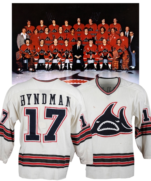 Mike Hyndmans/Bill Youngs 1972-73 Los Angeles Sharks Inaugural Season Game-Worn Jersey 