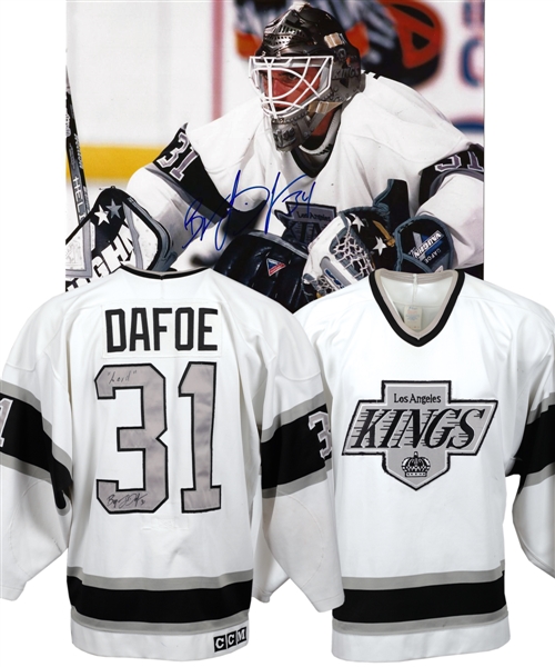 Byron Dafoes 1995-96/1996-97 Los Angeles Kings Photo-Matched Game-Worn Jersey Recycled from 1989-90 Season with Evidence of Multiple Nameplates