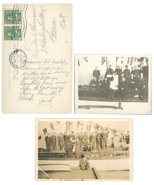 Deceased HOFer Jack Darragh Vintage Postcard and Photo Collection of 6 Featuring Signed 1921 Real Photo Postcard