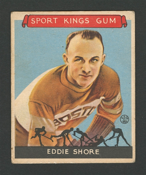 1933-34 Goudey Sport Kings Hockey Card #19 HOFer Eddie Shore