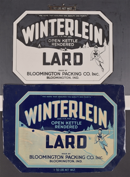 Vintage 1930s/1950s Winterlein Lard Hockey-Themed Packaging Artworks, Printers Proofs and Much More