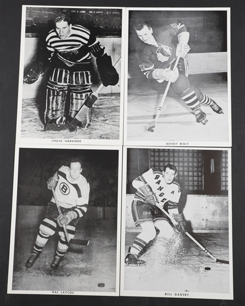 Blueline Magazine 1950s Premium Hockey Picture Collection of 14 Including Schmidt, Bathgate, Gadsby and Gardiner Plus Blueline Magazines (9)