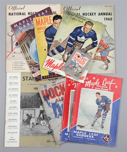 Toronto Maple Leafs 1941-48 Programs (5), 1940s/1950s Bentley Brothers Publications/Pictures and Various Hockey/Baseball Programs/Publications (32) Including 1941-42 Ottawa Commandos Photo Book