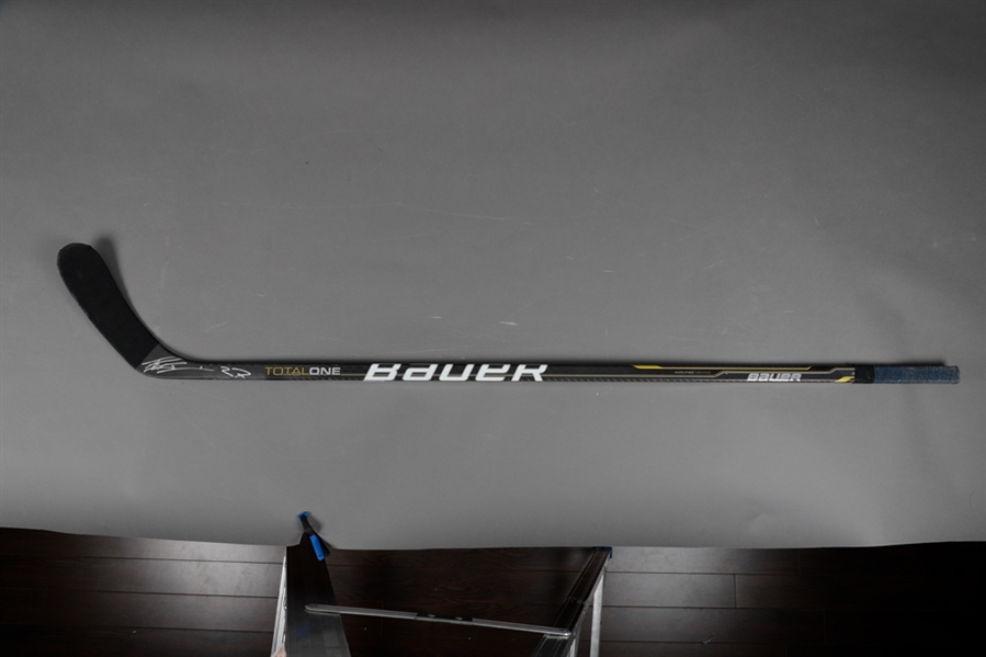 Patric Hornqvists Early-2010s Nashville Predators Signed Bauer Game-Used Stick