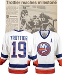 Bryan Trottiers 1989-90 New York Islanders "500th Goal" Game-Worn Alternate Captains Jersey with Family LOA - Photo-Matched!