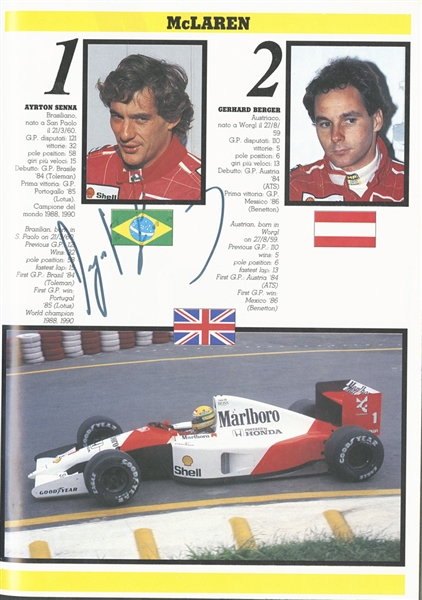 1991 Formula One Italian Grand Prix (Monza) Program Signed by Ayrton Senna, Nigel Mansell and Thierry Boutsen