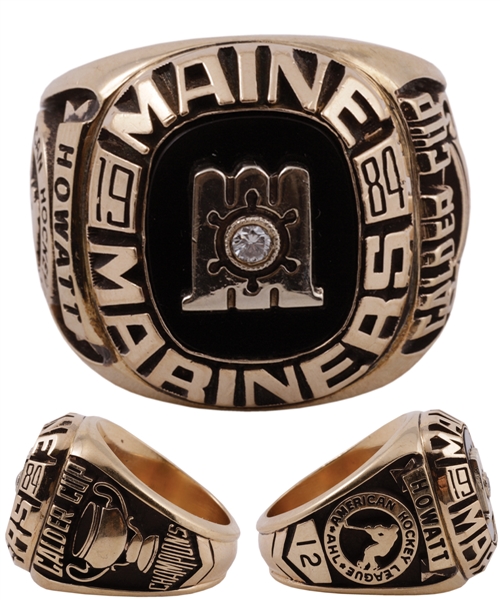 Garry Howatts 1983-84 AHL Maine Mariners Calder Cup Championship 10K Gold and Diamond Ring with His Signed LOA