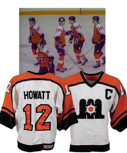Garry Howatts 1983-84 AHL Maine Mariners Game-Worn Captains Jersey with His Signed LOA - Team Repairs! - Calder Cup Championship Season!