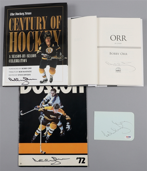 Bobby Orr Boston Bruins Autograph and Memorabilia Collection Including 4 Signed Items