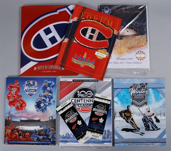 Large Opening and Closing Arena Program and Publication Collection of 50 with Many Toronto Maple Leafs Items
