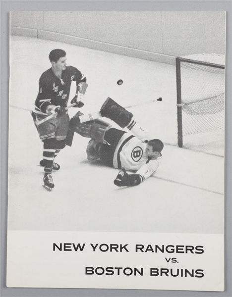 Madison Square Garden 1961-62 Program Signed by 8 New York Rangers Including Harvey, Ratelle, Worsley and Bathgate
