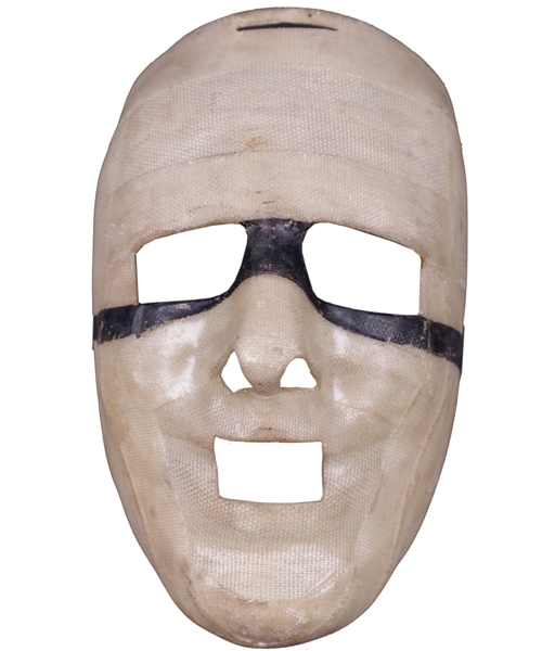Don Simmons 1960s Game-Worn Fiberglass Goalie Mask #1 with Family LOA  