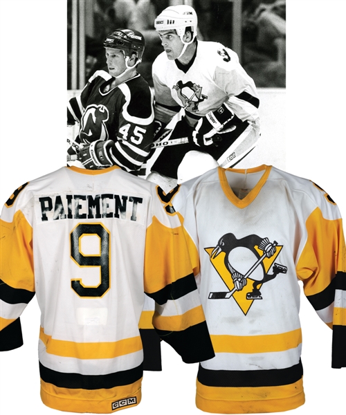 Wilf Paiments 1987-88 Pittsburgh Penguins Game-Worn Jersey - Nice Game Wear!