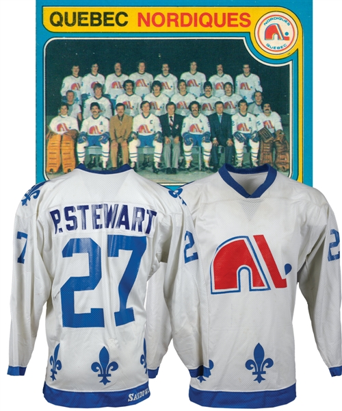 Paul Stewarts 1979-80 Quebec Nordiques Inaugural NHL Season Game-Worn Jersey