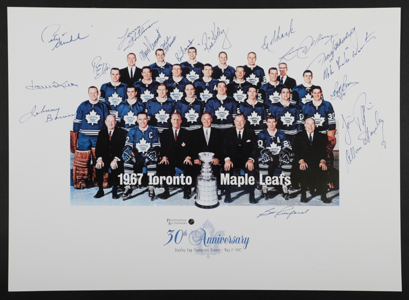 Toronto Maple Leafs 1966-67 Stanley Cup Champions 30th Anniversary Limited-Edition Team-Signed Photo (13" x 18")