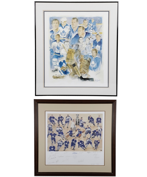 Toronto Maple Leafs 1966-67 Stanley Cup Champions Team-Signed Limited-Edition Framed Lithograph #603/967 Plus Leafs Greats Multi-Signed Framed Print