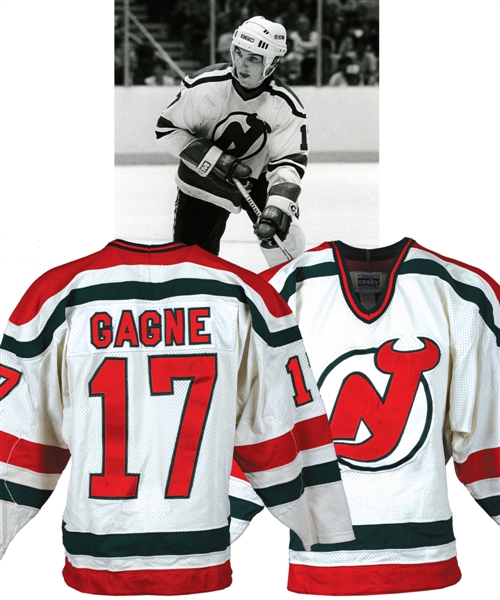 Paul Gagnes 1983-84 New Jersey Devils Game-Worn Jersey with LOA