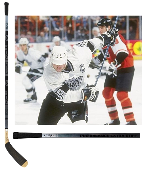Wayne Gretzkys 1990-91 Los Angeles Kings Signed Easton Aluminum Game-Used Stick