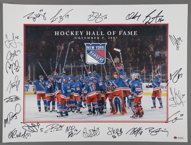New York Rangers November 9th 2007 Hockey Hall of Fame Game Team-Signed Team Photo by 23 with LOA (18" x 24")