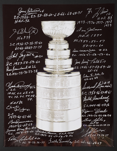Montreal Canadiens "Stanley Cup" Photo Signed by 21 Stanley Cup Winners with LOA - Numerous Annotations (11" x 14")