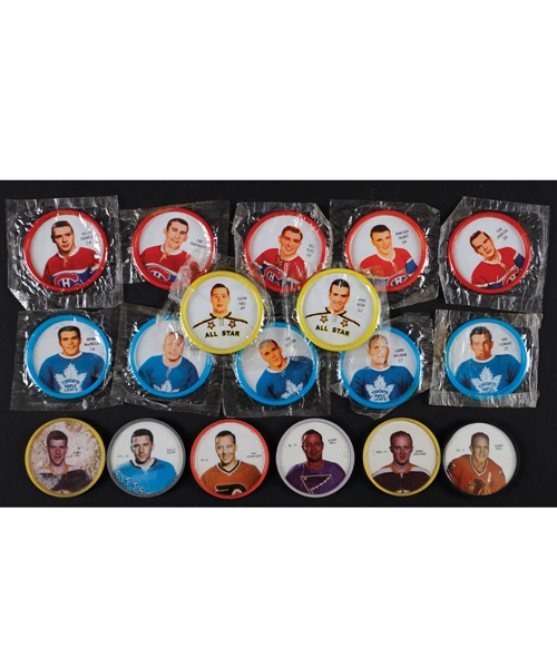 1961-62 and 1962-63 Shirriff Hockey Coin Complete Sets Plus 1960-61 and 1968-69 Starter Sets - Includes 1962-63 Coins in Original Cellophane Packaging (12)