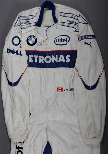 Lot Detail - Jacques Villeneuve's 2006 BMW Sauber F1 Team Signed Race ...