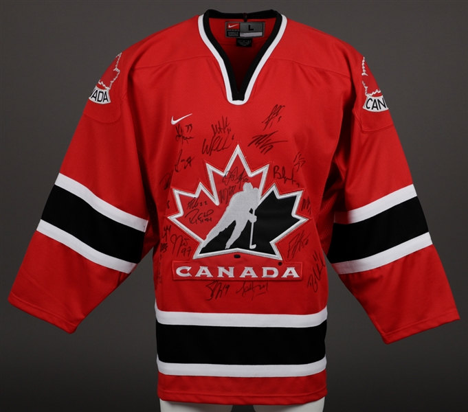 Team Canada 2005 World Hockey Championships Team-Signed Jersey by 26 with Hockey Canada LOA - Brodeur, Luongo, Thornton, Nash, Heatley and Others
