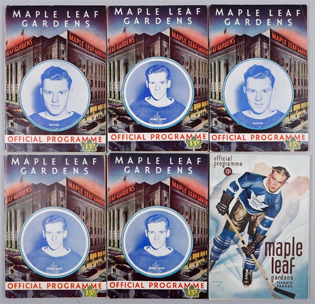 Early-1940s Maple Leafs Gardens Programs (14) Including 8 for Maple Leafs Games Plus Memorial Cup and Allan Cup Games Programs