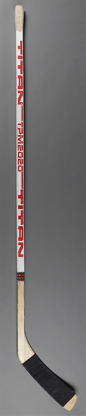 Denis Potvins Mid-1980s New York Islanders Titan Game-Used Stick from Ray Bourque Collection with His Signed LOA