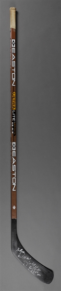 Paul Kariyas Early-2000s Anaheim Ducks Signed Easton Game-Used Stick from Ray Bourque Collection with His Signed LOA