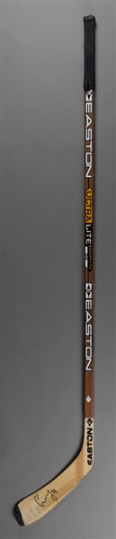 Sergei Samsonovs Late-1990s Boston Bruins Signed Easton Game-Used Stick from Ray Bourque Collection with His Signed LOA