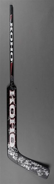 Patrick Roys 1998 NHL All-Star Game North America Team Koho Team-Signed Game-Issued Stick from Ray Bourque Collection with His Signed LOA